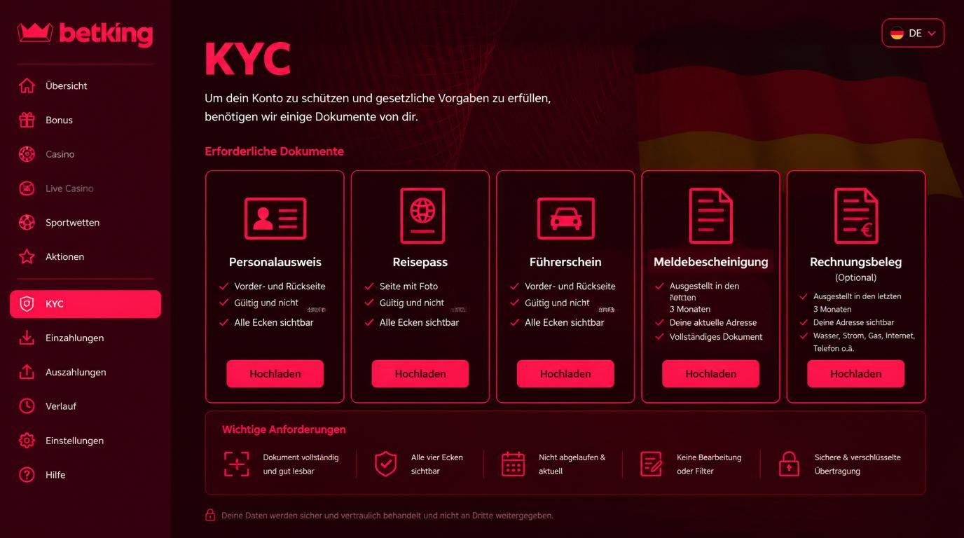 Bild zeigt deutsche KYC-Dokumente mit Icons und Klarheit