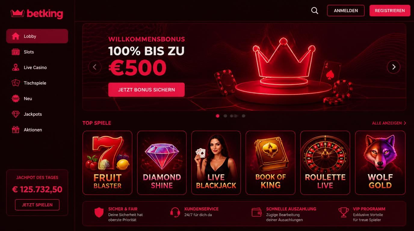 Darstellung der Einzahlungslimits bei Betking Casino mit deutschen Zahlungsmethoden und Eurobeträgen.  